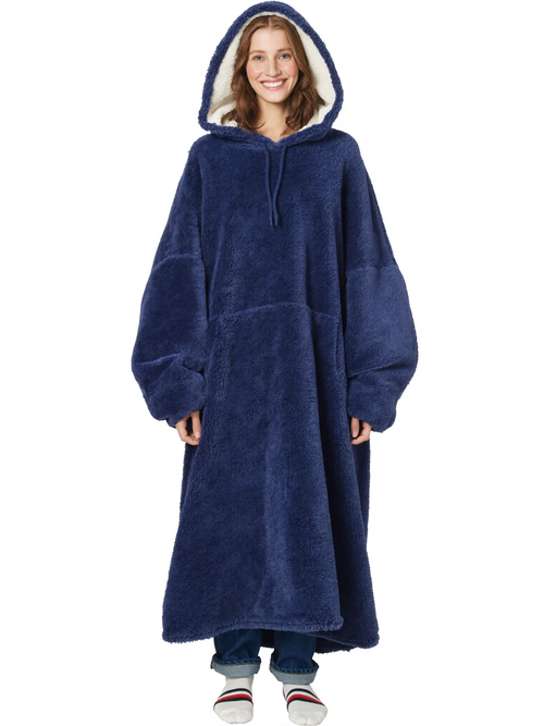 Floodie Frost Blue oversized floor-length hoodie blanket